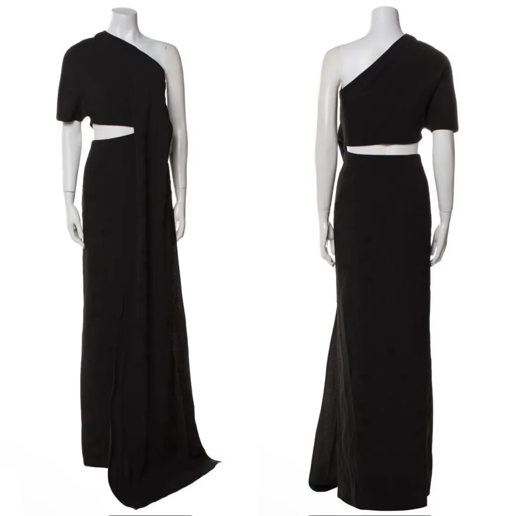 NEW NWT Solace London Sokari One Shoulder Cutout Maxi Gown In Black - Image 3