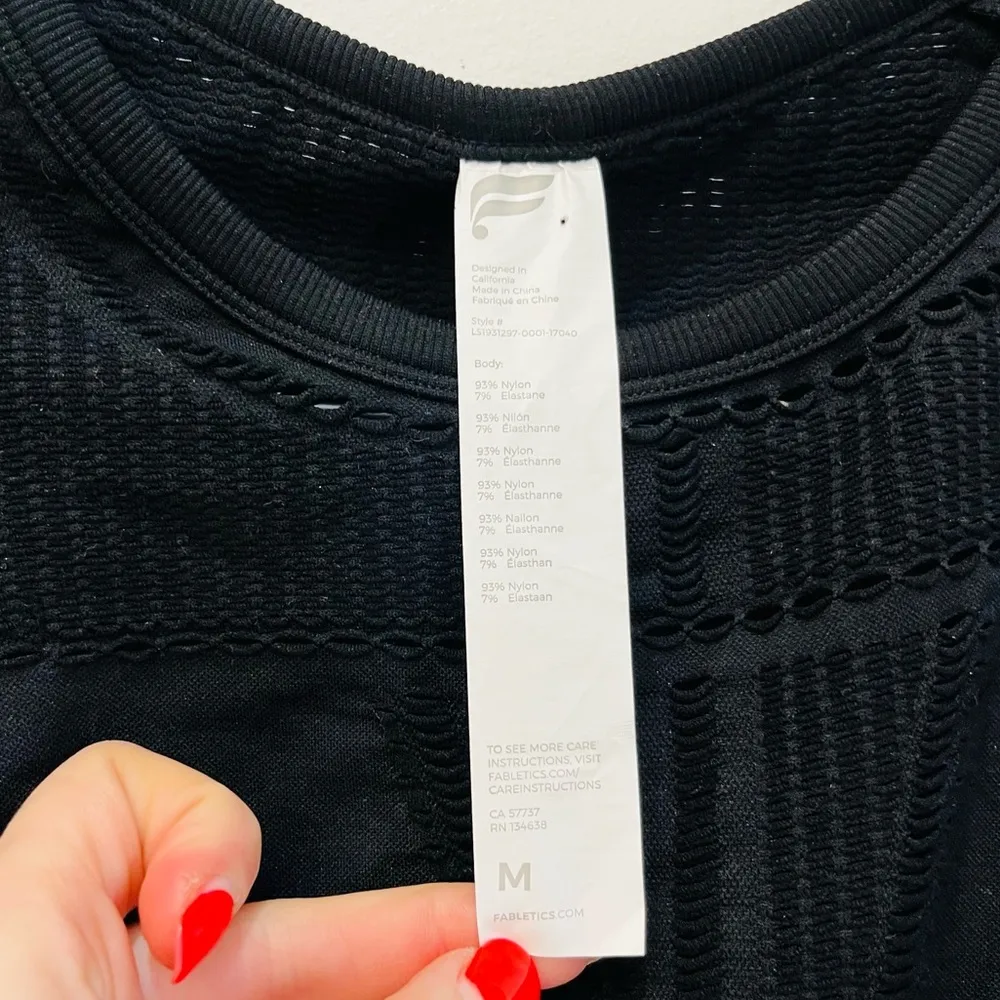 Fabletics Jaymee Mesh active Crop Top black size Medium - Image 5