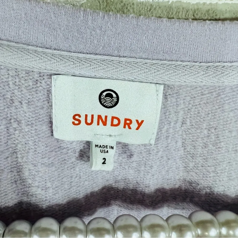 Sundry Puff Shoulder Sweatshirt in Soft Orchid Size 2=M - Image 6