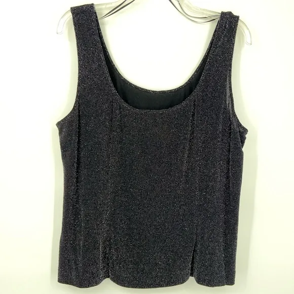 Alex Evenings 2 piece sparkle jacket and matching‎ tank, diamond button, sz 2X - Image 2