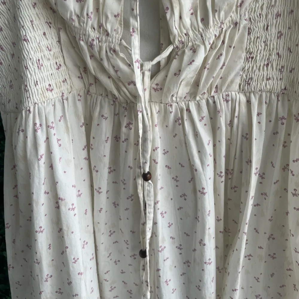 Free People - Gabi Mini Dress | Small - Paisley Floral - Wood Beaded Details - Image 13