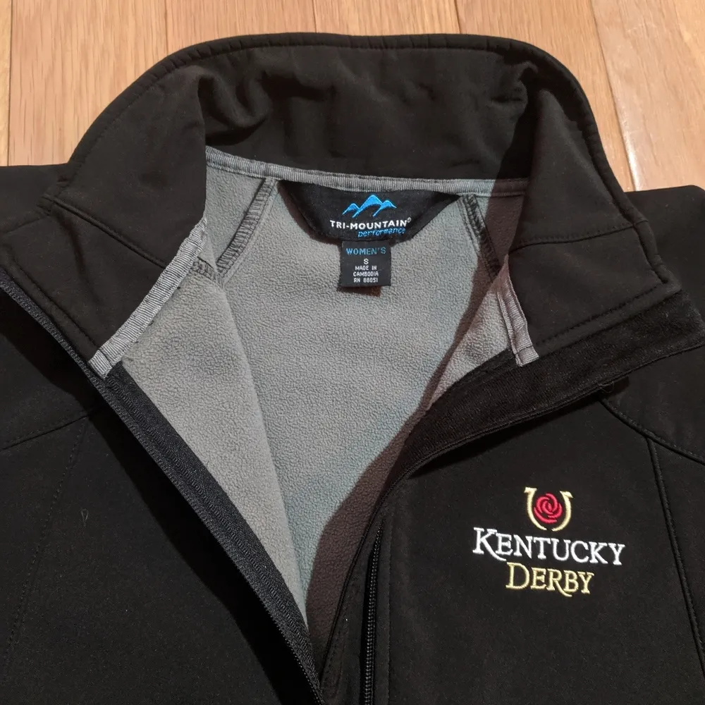 Tri-Mountain Kentucky Derby Black Windbreaker Jacket Womens Size Small - Image 5