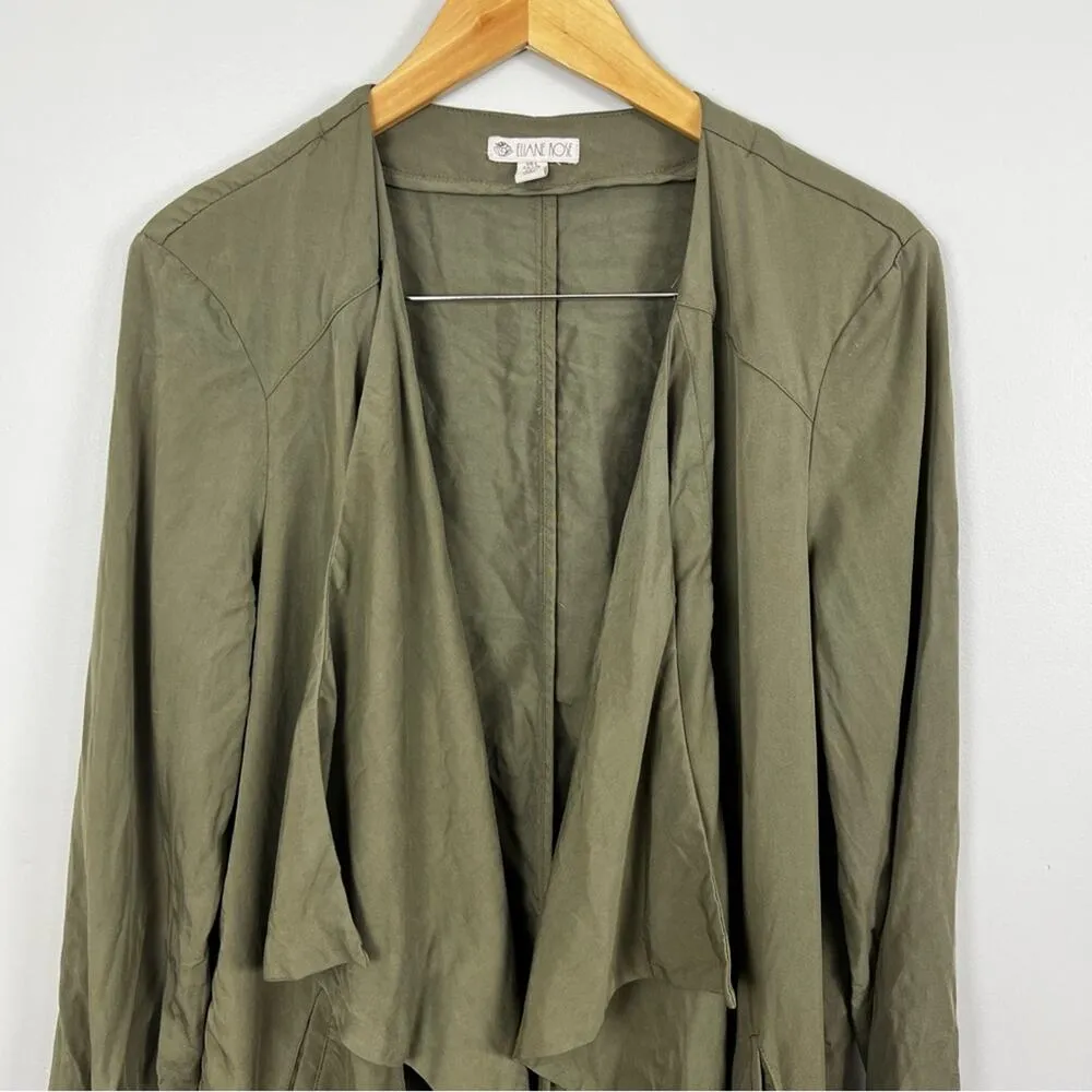 Eliane Rose Open Front Lightweight Sage Green Jacket Size Large - Image 8