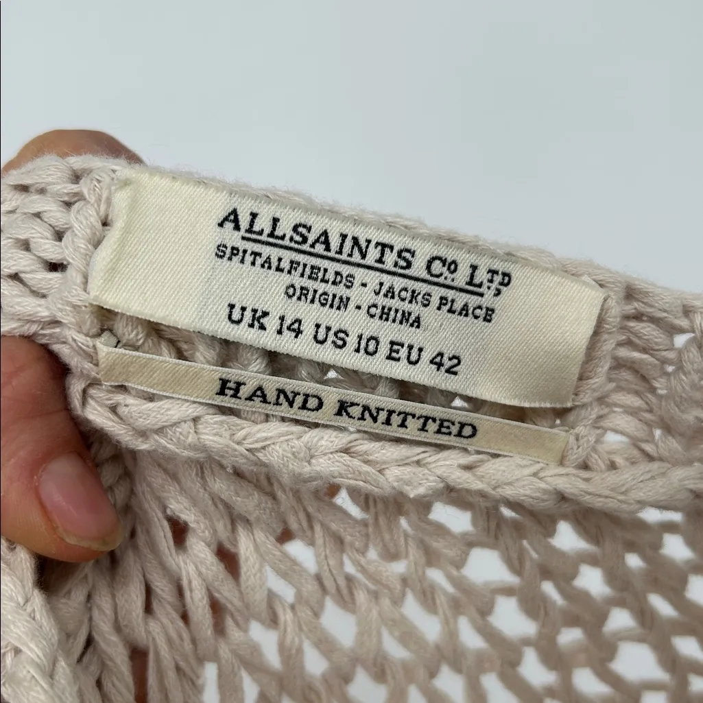 All Saints Cream Knit Sweater Size U.S. 10 UK 14 EU 42 - Image 3