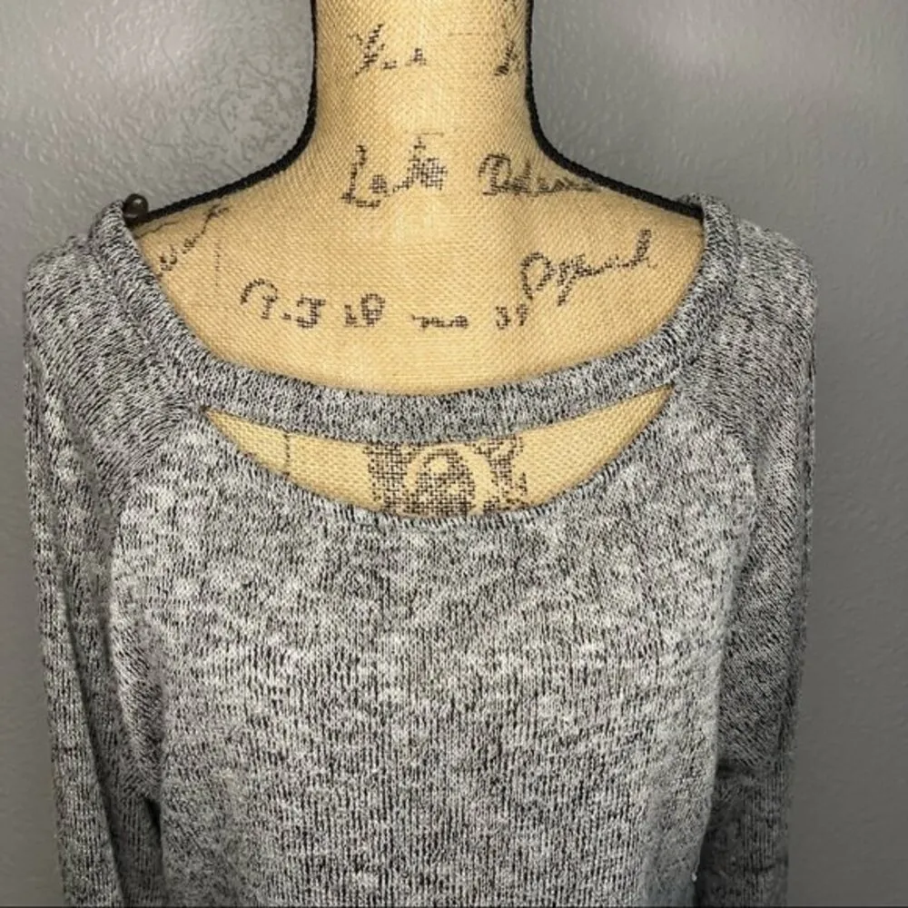 Phanuel Anthropologie Gray Long Sleeve Scoop Neck Pullover Sweater Size Small - Image 2