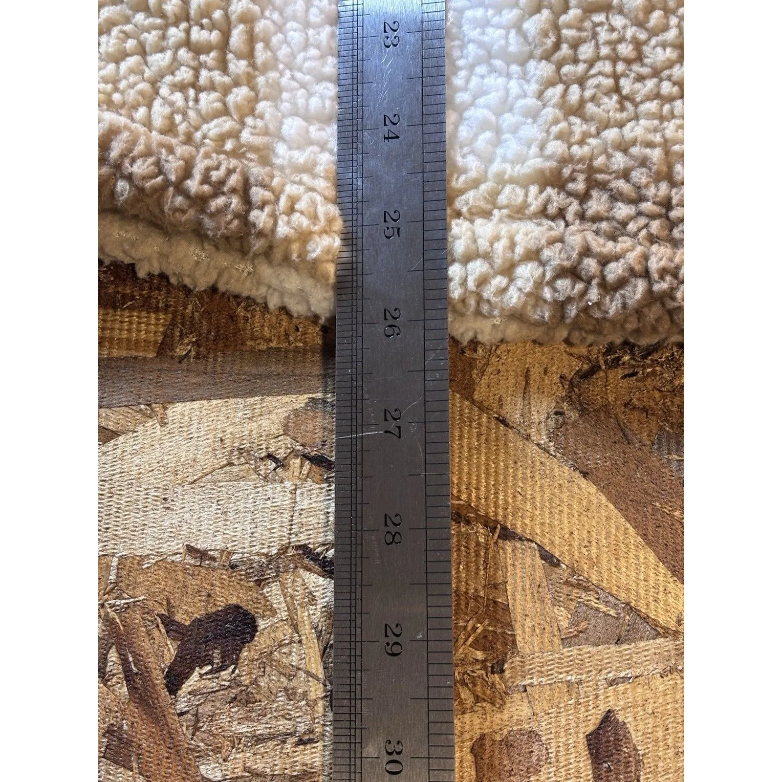 Dip Sherpa Fleece Plaid Pullover Tan & White Checkered Teddy Size 2XL 1/2 Zip Brown - Image 5