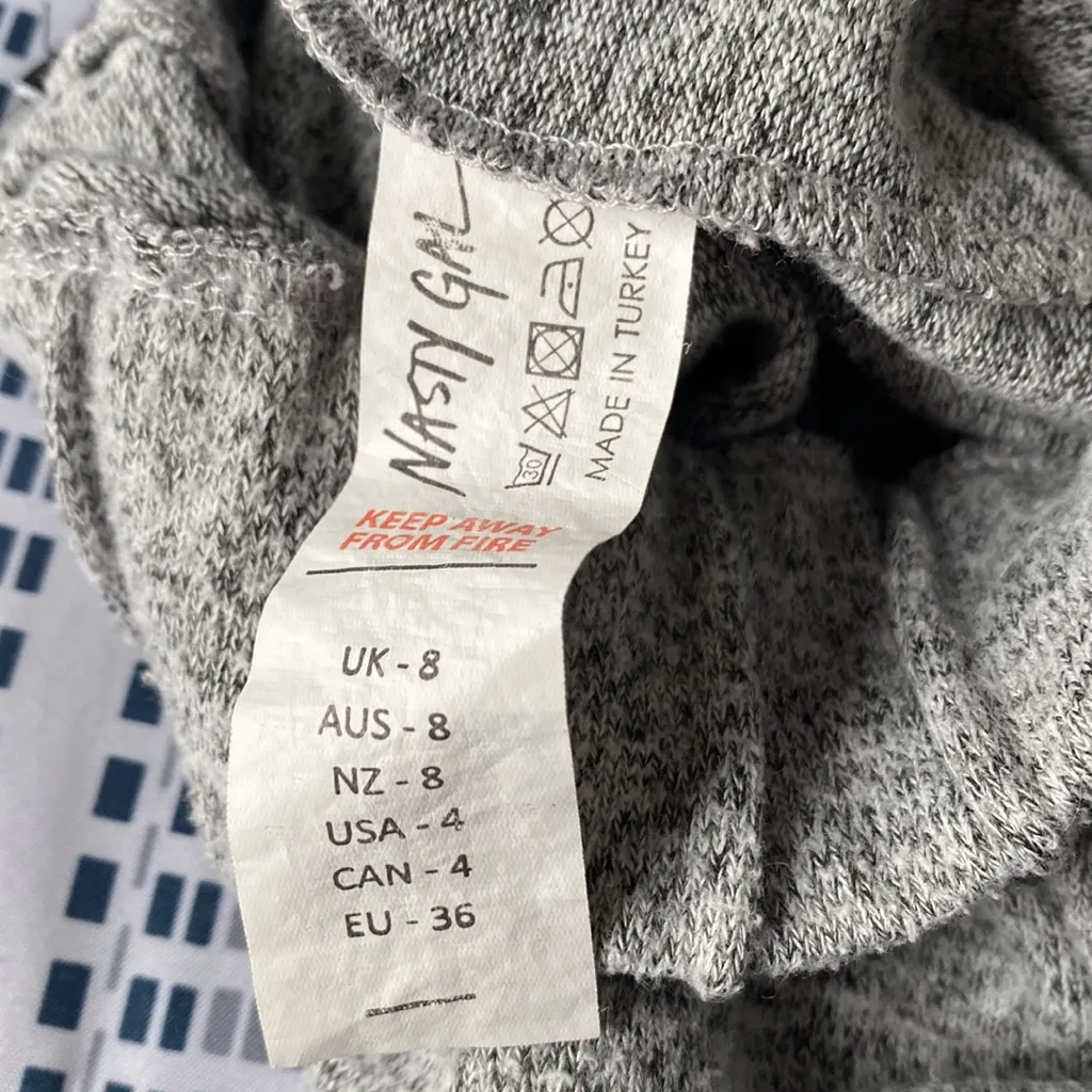 EUC Nasty Gal Lounge Mode Soft Knit Hoodie And Jogger Set - Grey, Size 4 - Image 8