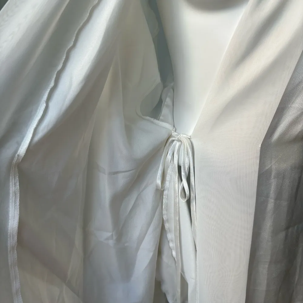 Oscar de la Renta Pink Label Satin and Crepe Peignoir, Robe, Lingerie, Sz M - Image 12