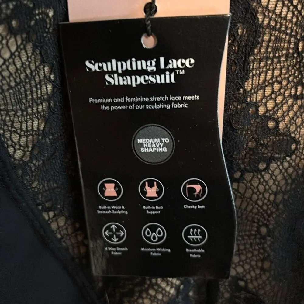 NWT Pinsey Sculpting Lace Shapesuit Med to Heavy Shaping Plus Size 2X Black - Image 16