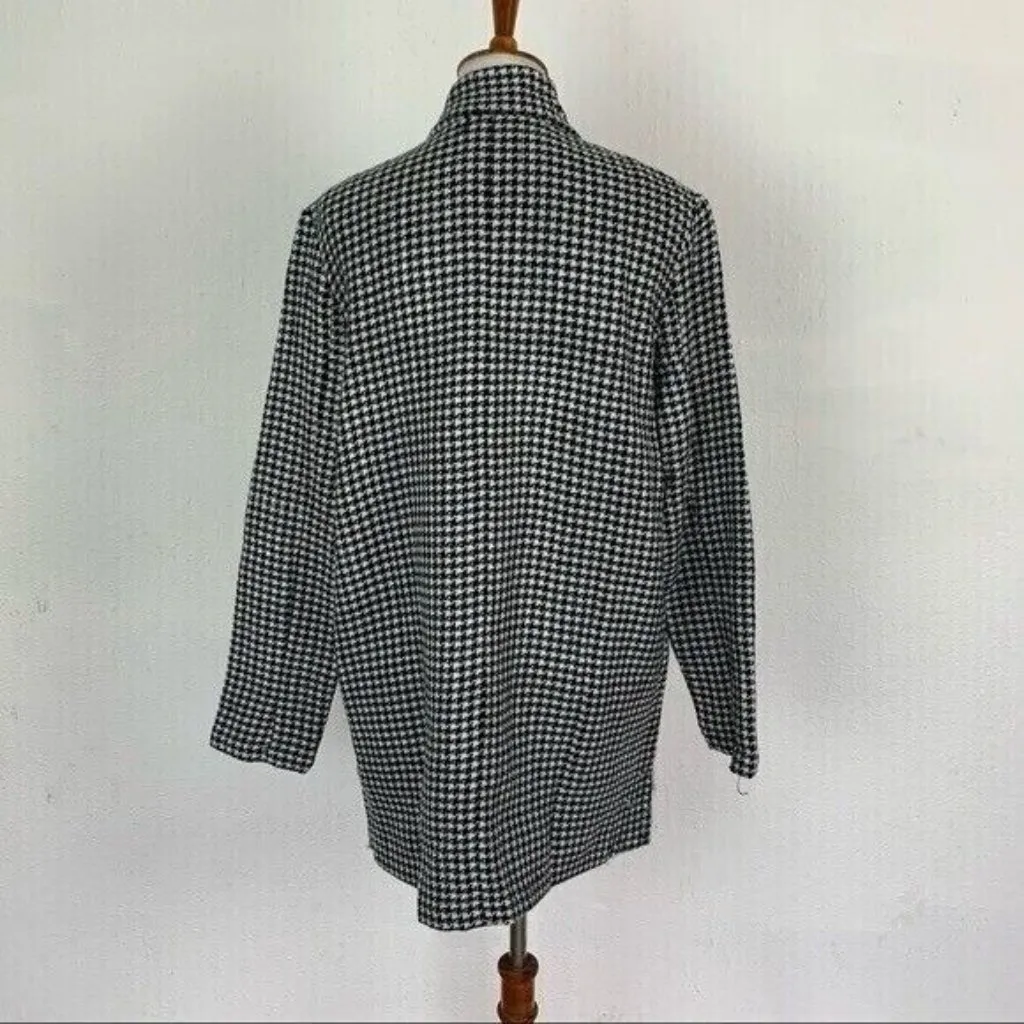 Caslon Medium Black White Houndstooth Open Front‎ Long Sleeve Lightweight Jacket - Image 5
