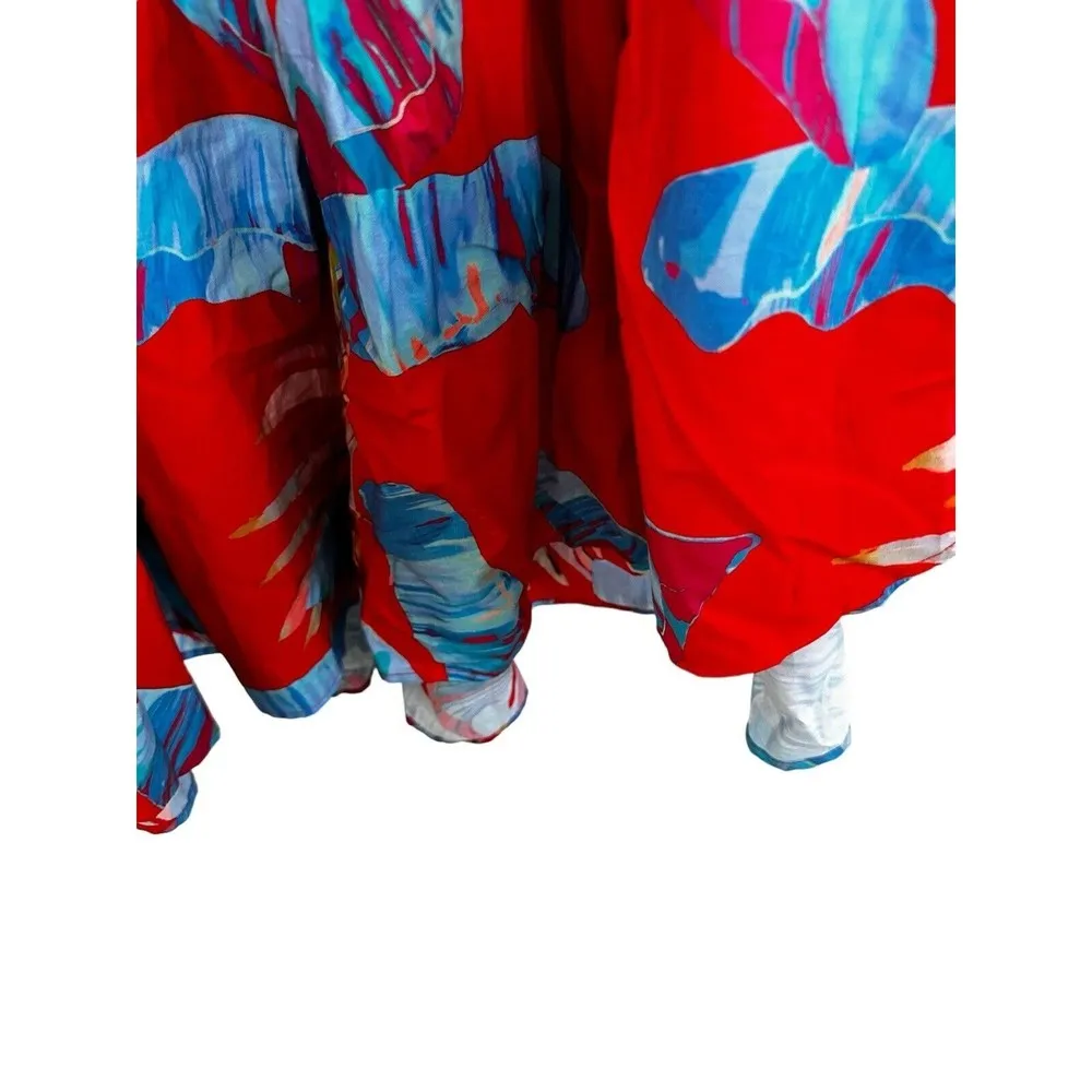 Farm Rio Sweet Jungle Red Midi Dress - Size XS - Image 7