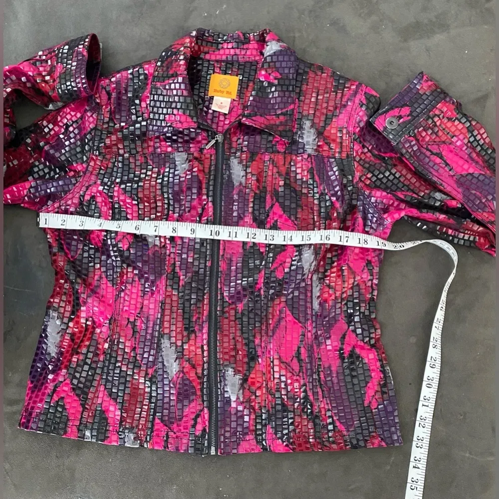 Rudy Rd Shimmery Jacket with full front zipper Black Size 8 - Image 6