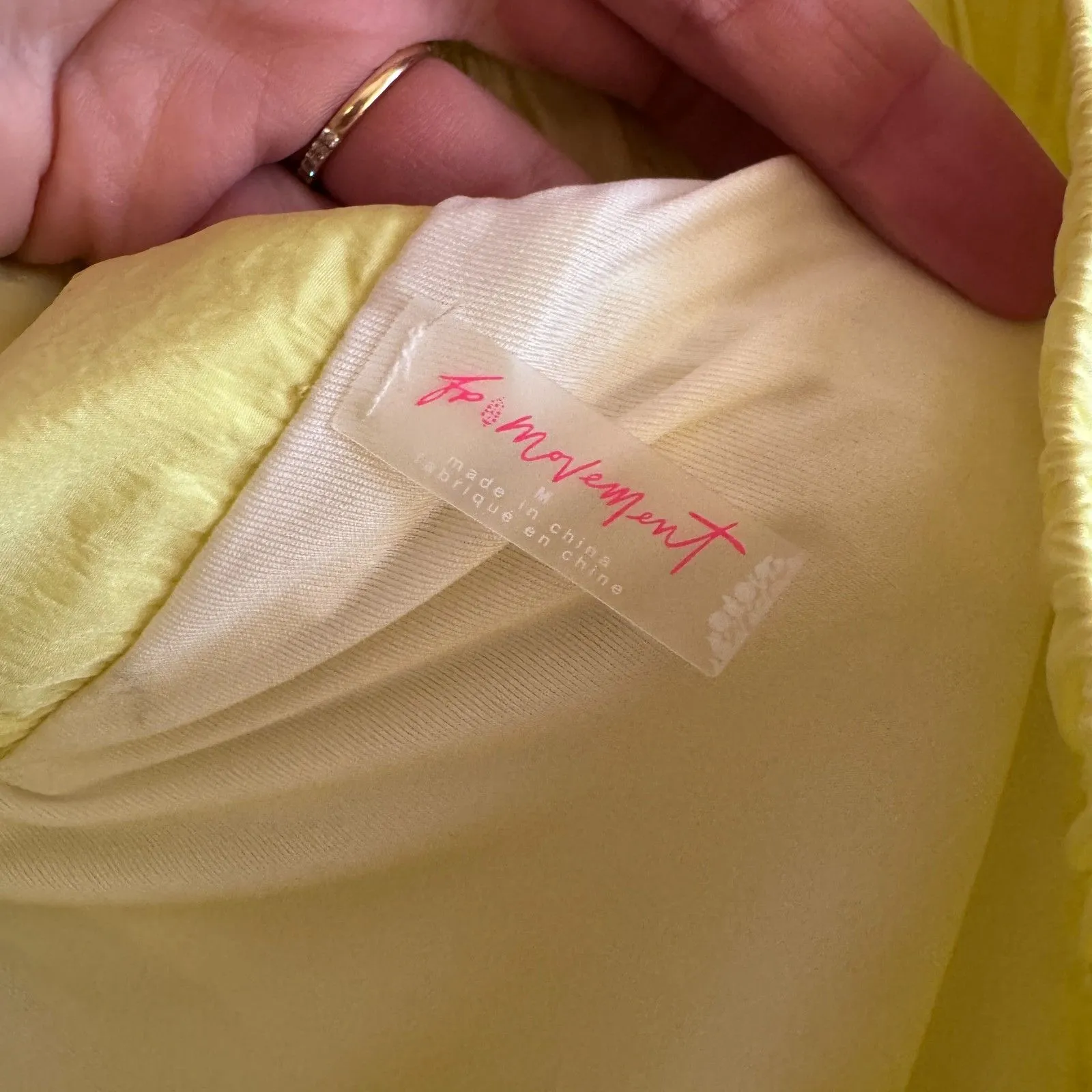 Womens FP Free People Movement The Way Home High Waist Yellow Shorts Med EUC - Image 4