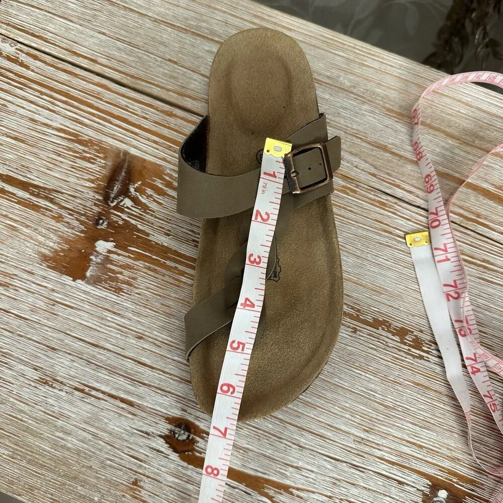 Cushionaire Libby Taupe Braided Slip-On Sandals Women’s 8M Suede Footbed Comfort - Image 13