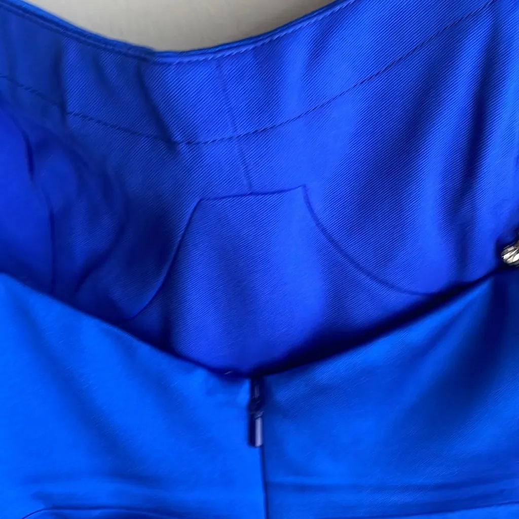 Mac Duggal Rhinestone-Strap Satin Mini Dress Indigo - Image 11