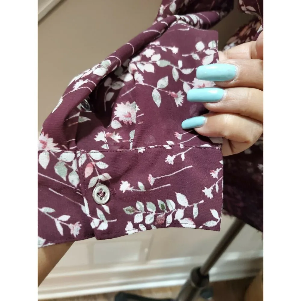 Soho Women's Floral Polyester Long Sleeve Collared Casual Shirt Size XL - Image 5