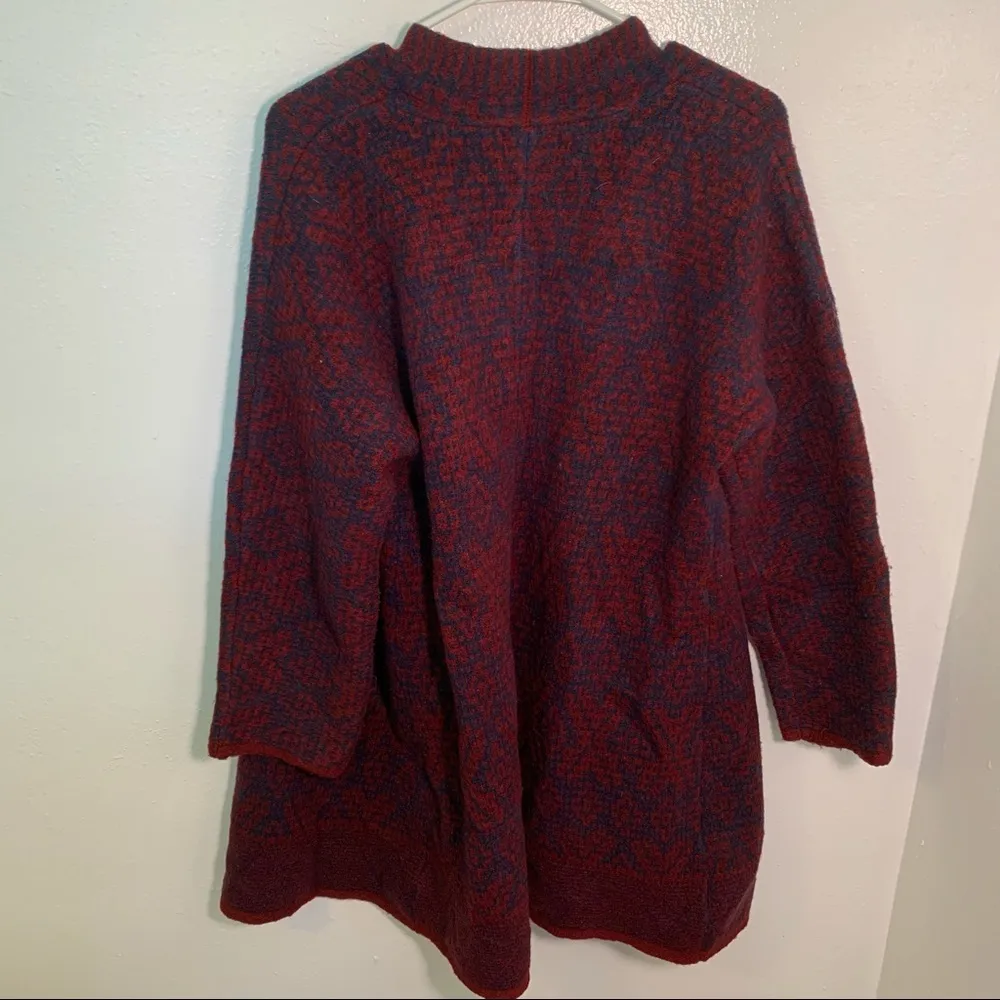 Old Navy Heavy Cardigan Coat Table Wine Red Blue - Image 12