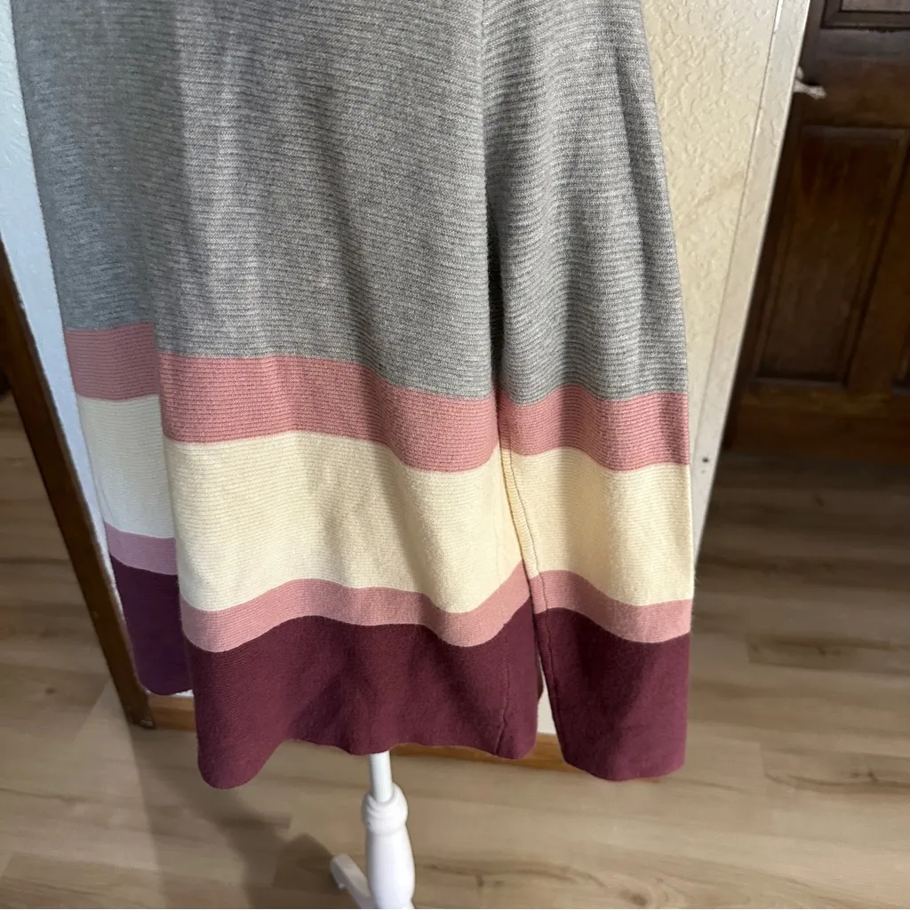 Market & Spruce Medium Celesta Color Block Stripe Waterfall Cardigan Open - Image 8