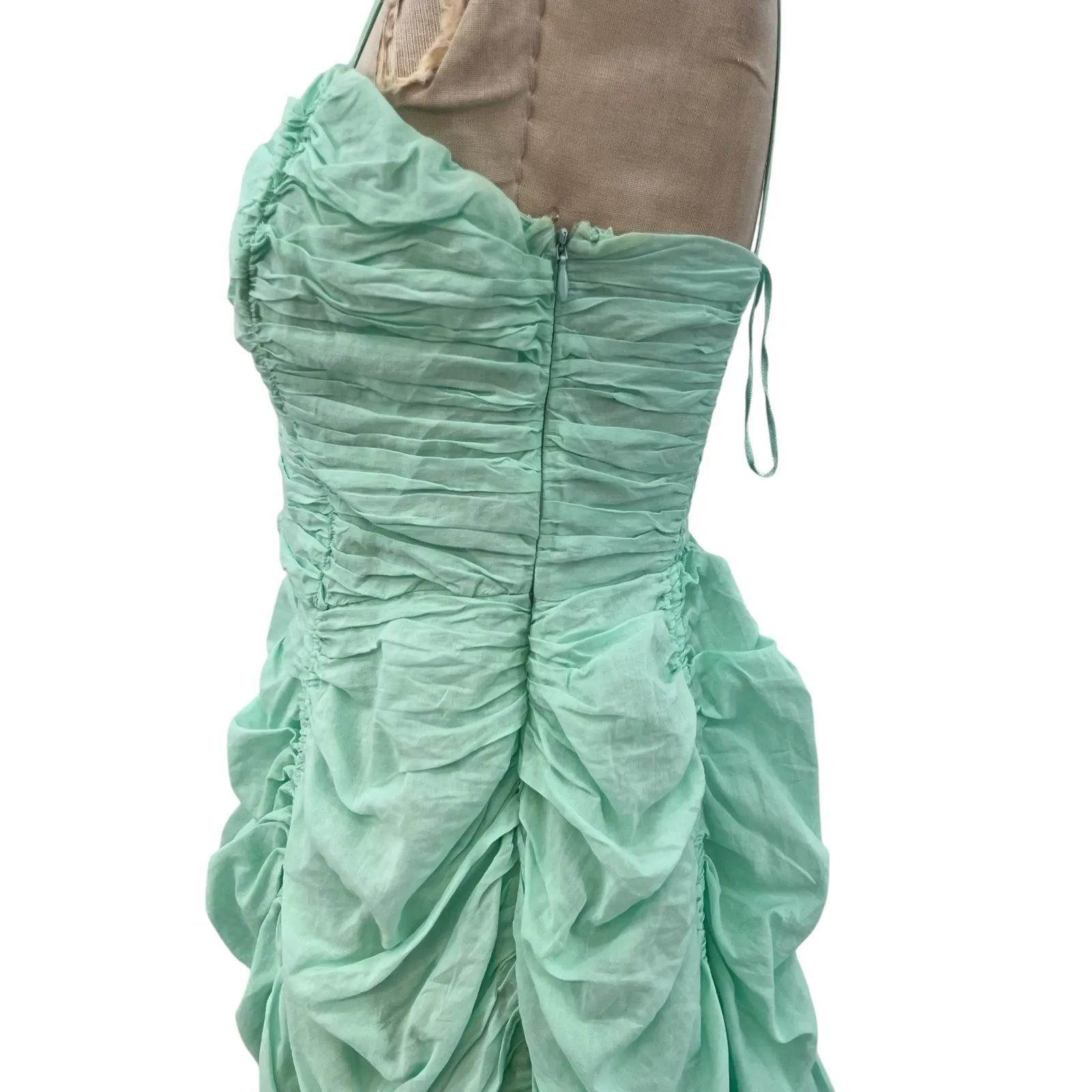 Urban‎ Outfitters Kimchi Blue Belladonna Dress Ruched Mini Turquoise Size Medium - Image 8