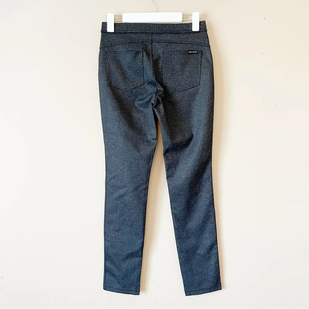 DKNY JEANS | Charcoal Gray Faux Leather Embellished Skinny Pants Sz XS - Image 5