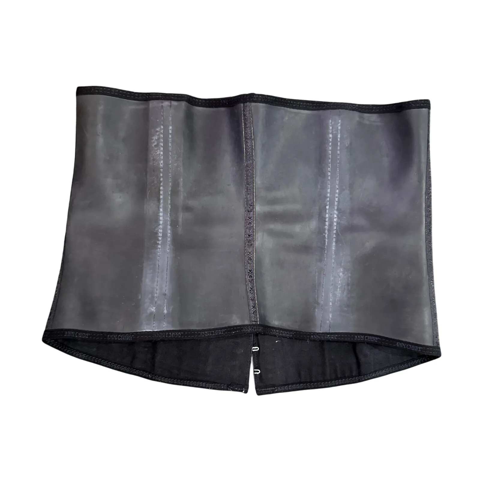 Ann Chery Colombia Latex Hook and Eye Shapewear Corset in Black, Size 38 Black - Image 5