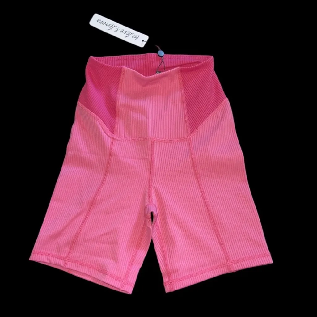 For Love & Lemons Dani Biker Shorts Women's Pink High-Waisted Shorts NEW NWT XXS - Image 4
