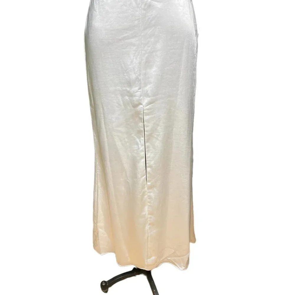 Lulus Eternal Infatuation White Satin Strapless Maxi Dress‎ Size XS - Image 8