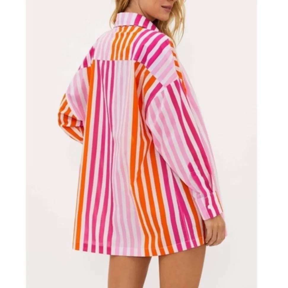 NWOT Beach Riot Alexa cotton button front coverup top LP - Image 3