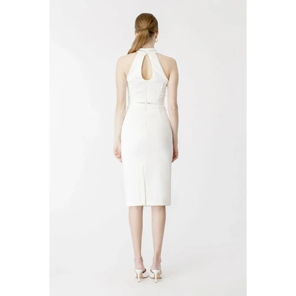 Bardot Mirela Keyhole Halter Midi Dress In Orchid White XSmall New Womens - Image 2