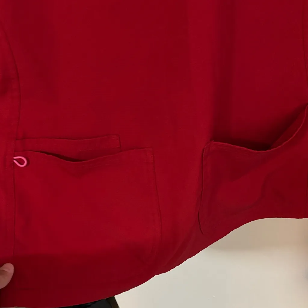HeartSoul Red Scrub Top and bottoms - Image 3