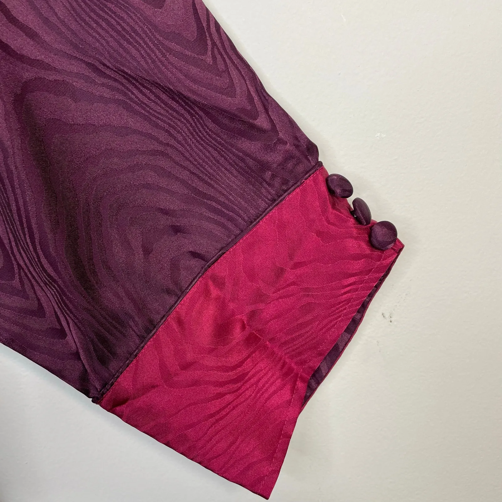 Vintage Suzanne Somers Loungewear Satin Pajamas Pajama Set Purple womens L New Size L - Image 4