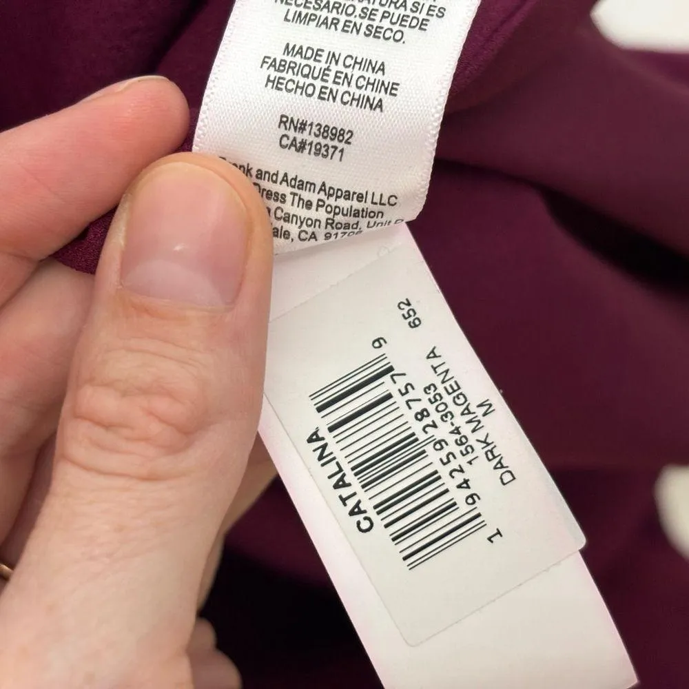 NWT Dress the Population Catalina Dress in Dark Magenta - Size M - Image 10