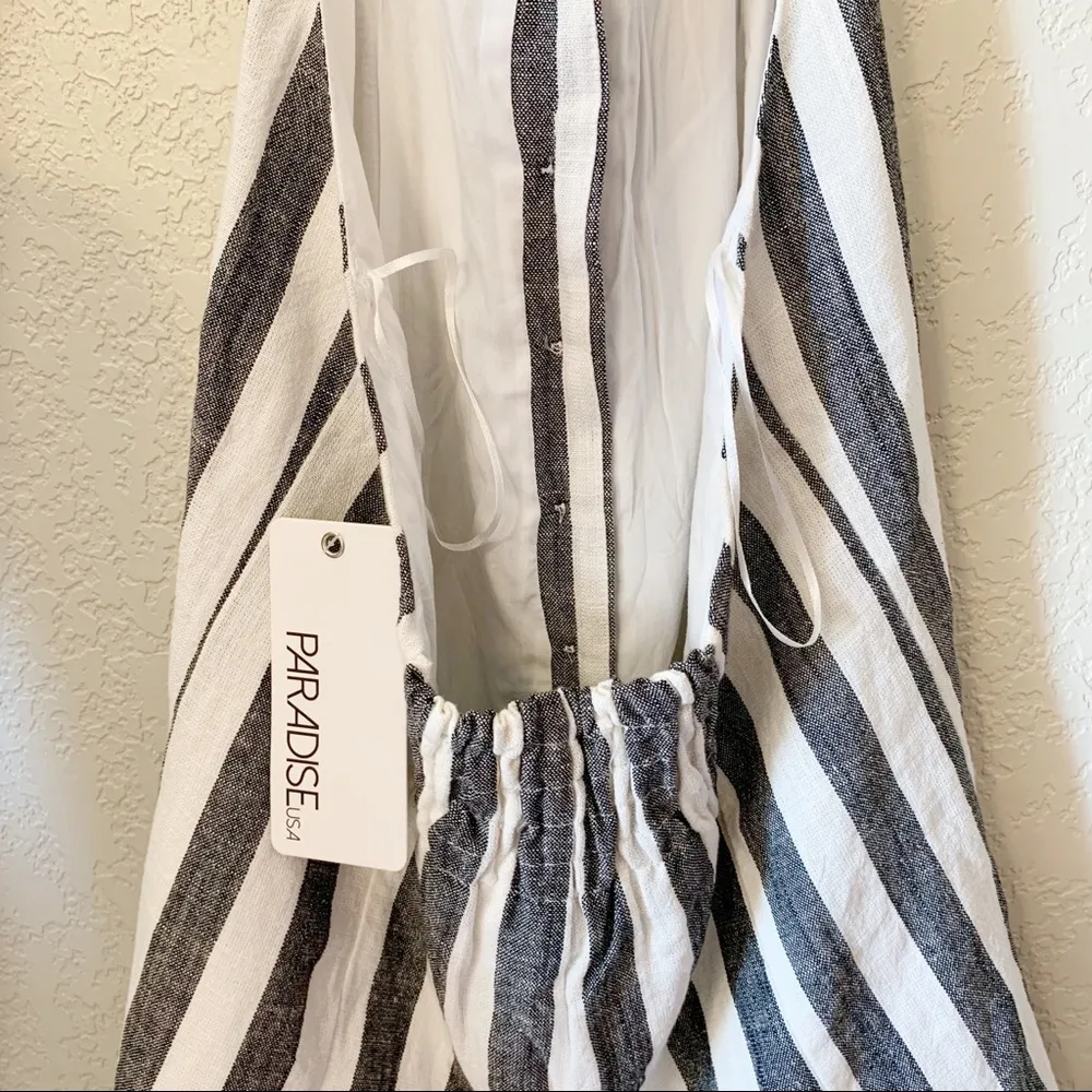 NWT Striped Button Halter Romper - Image 7