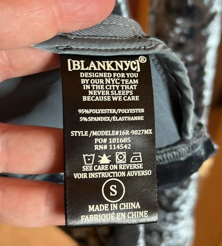 Blank NYC Crushed Velvet Moto Teal Asymmetrical Zip Front Jacket Size Small - Image 6