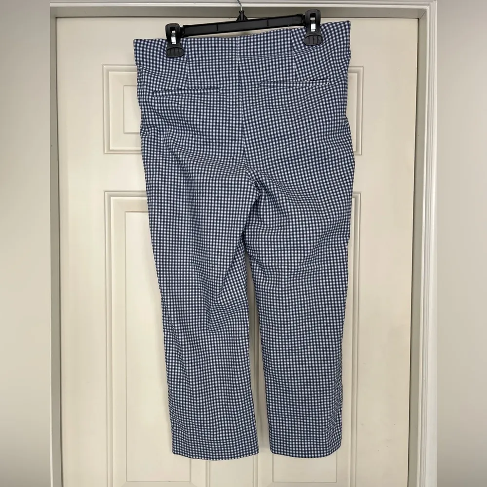 Chico’s Juliet Gingham Straight Cropped Pull On Pants Preppy Picnic‎ - Image 3