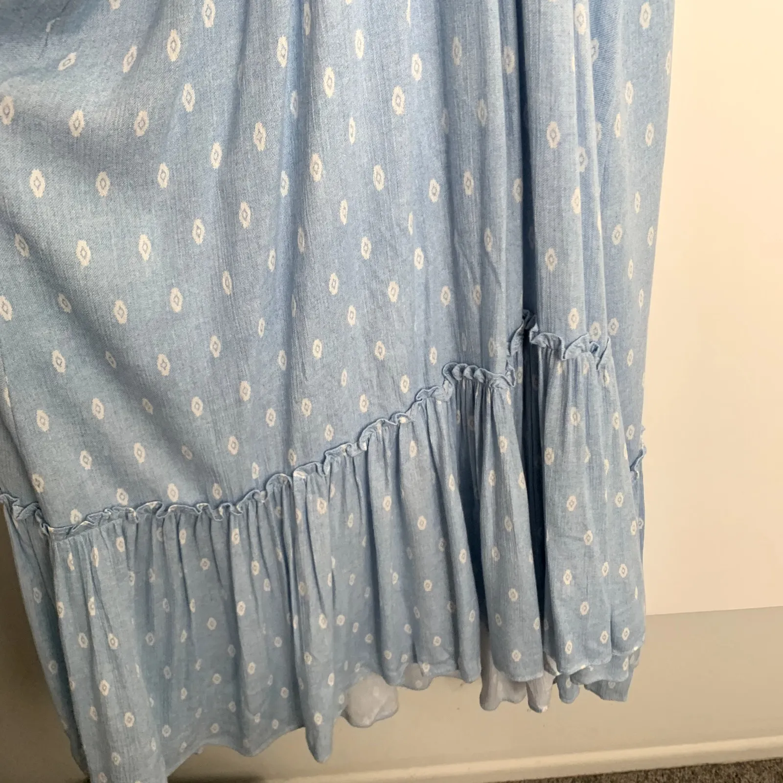 MISA Los Angeles Tassel Thale Maxi Dress Blue Womens Small - Image 13