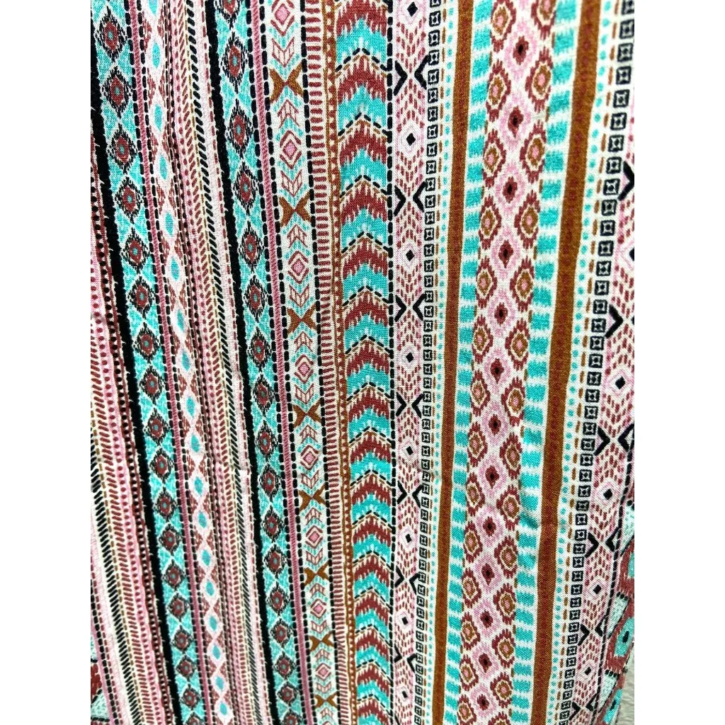 Westport Tribal Print Cropped Pull-On Pants White Size 2X Coastal Boho Beach - Image 8