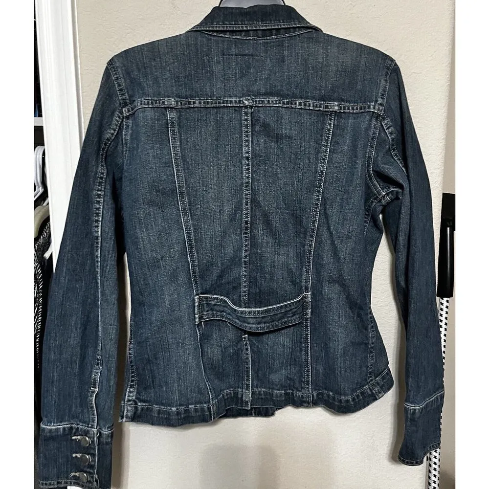 Calvin Klein  Jeans Denim Jacket Womens Large Button Up Stretch - Image 7