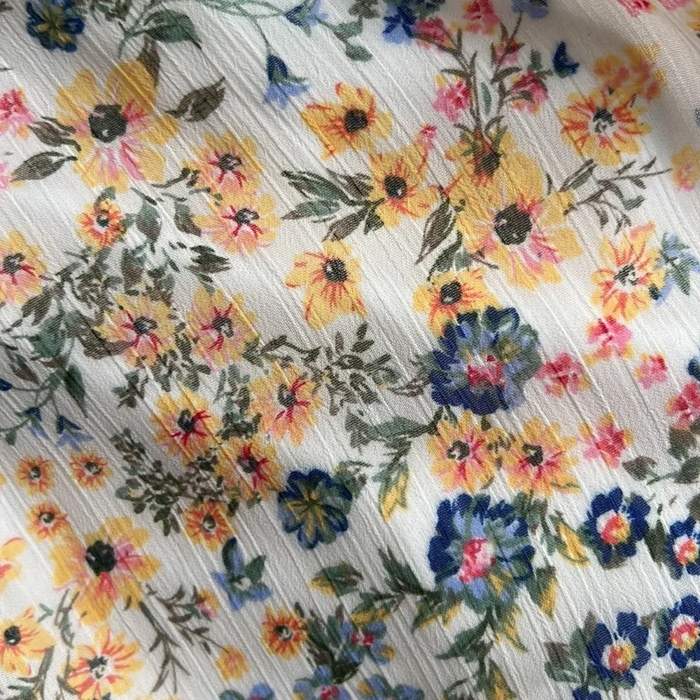 MSK Flutter Sleeve Short Floral Midi Fit Flare Dress 3X Yellow - Image 8