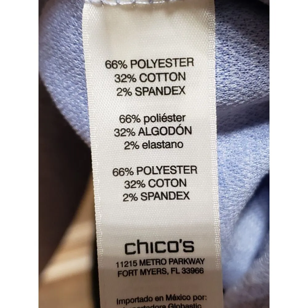 Weekends By Chico's Women's Blue Cowl Neck Drop Shoulder Drawstring Sweater L - Image 10