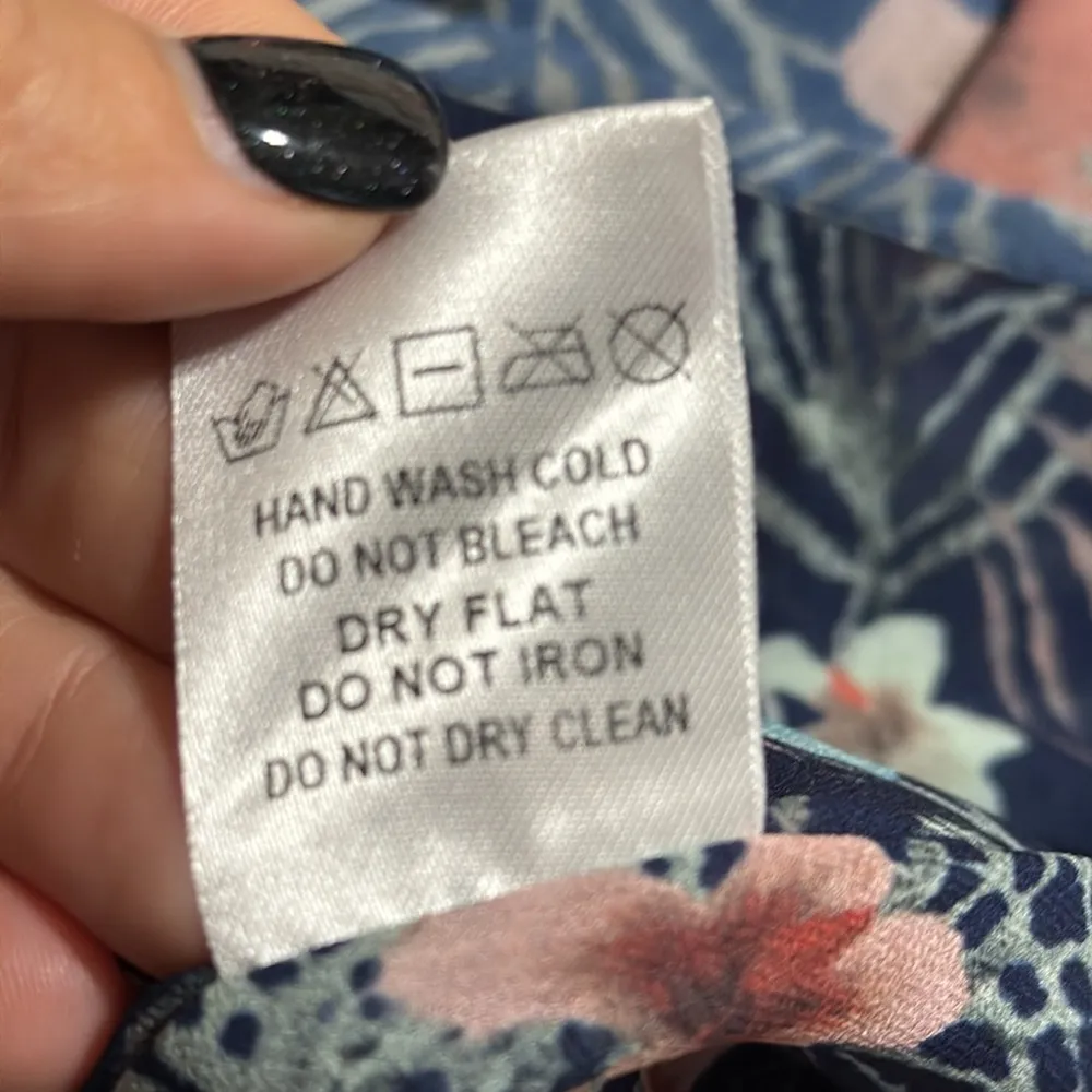 Charme U women’s size large pullover floral Sleeveless Dress v neck tie back nwt Blue - Image 7