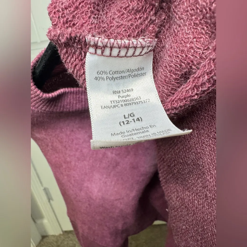 Time and Tru Morgan Wallen Washed Dye Burgundy Sweatshirt Pink Size L - Image 5