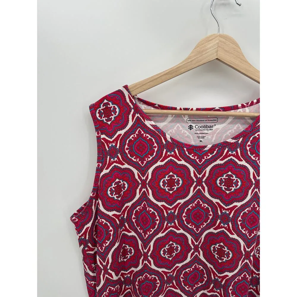 Coolibar Morada Tank Women Pink Red Floral UPF 50 Size XL Outdoors UV Protection - Image 4