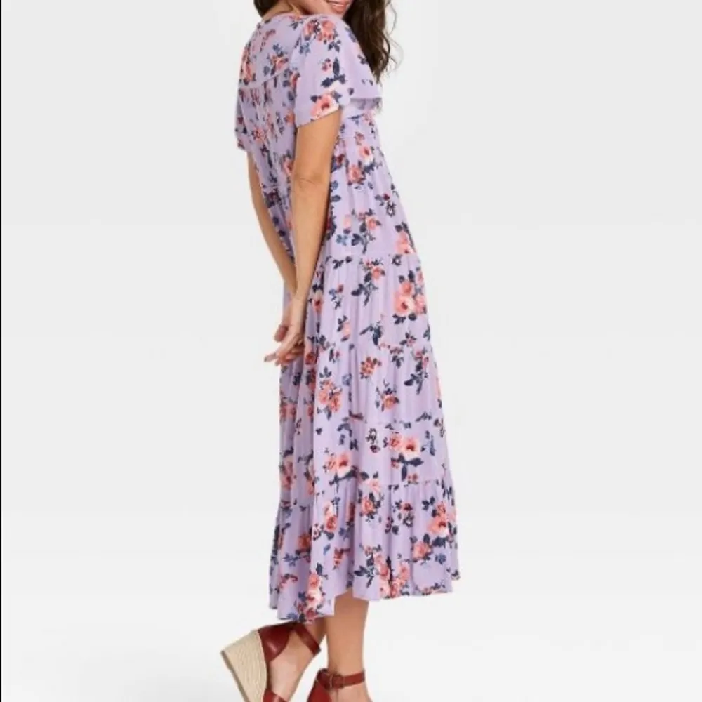 Knox Rose Dress Size Medium Lavender Floral Rayon Short Sleeves Sweet Lilac NWT - Image 3