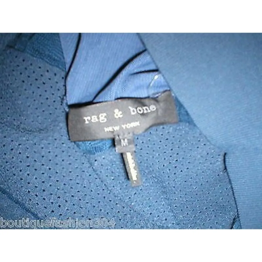 New Womens $535 Rag & Bone Navy Blue Dress Sheer Knit Marbella Medium M Cocktail - Image 7