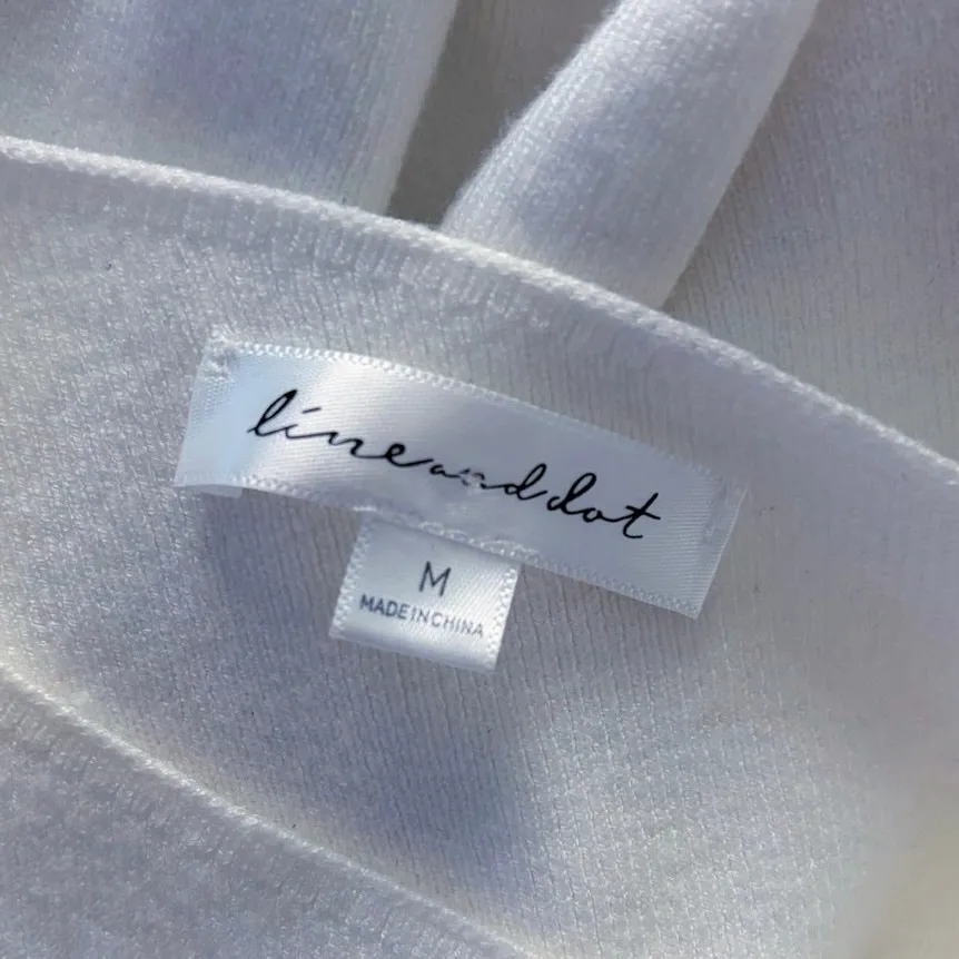 Line and Dot Favorite Off Shoulder Sweater in White Medium - Image 4