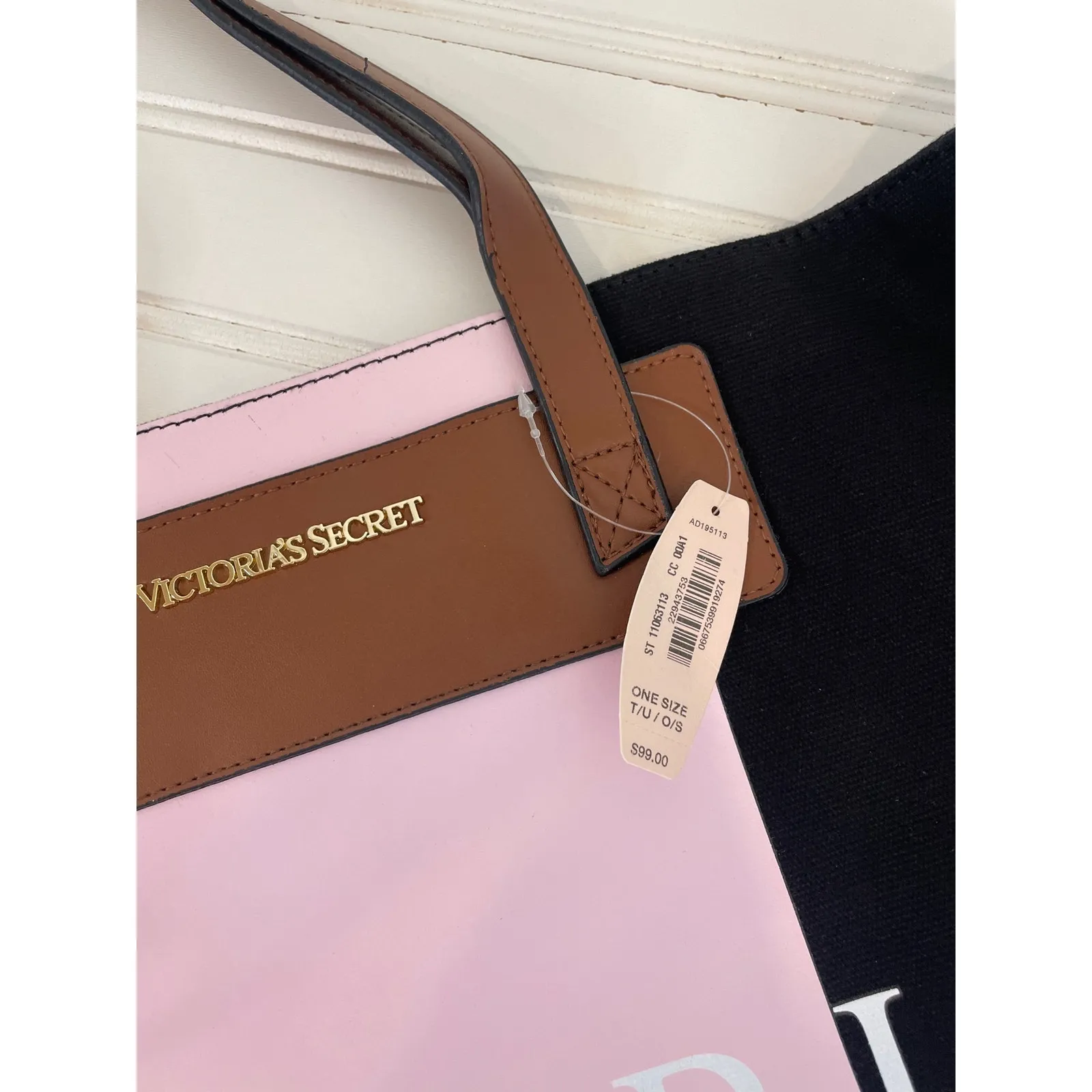 NWT Victoria's Secret Weekender Tote Bag Purse London New York Paris Black Pink - Image 2