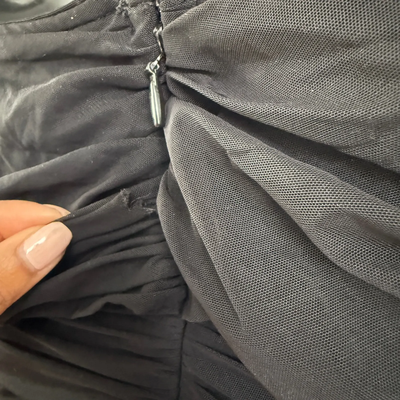 House of CB Black Ruched Mesh Off Shoulder Long‎ Sleeve Bodycon Dress - Image 8