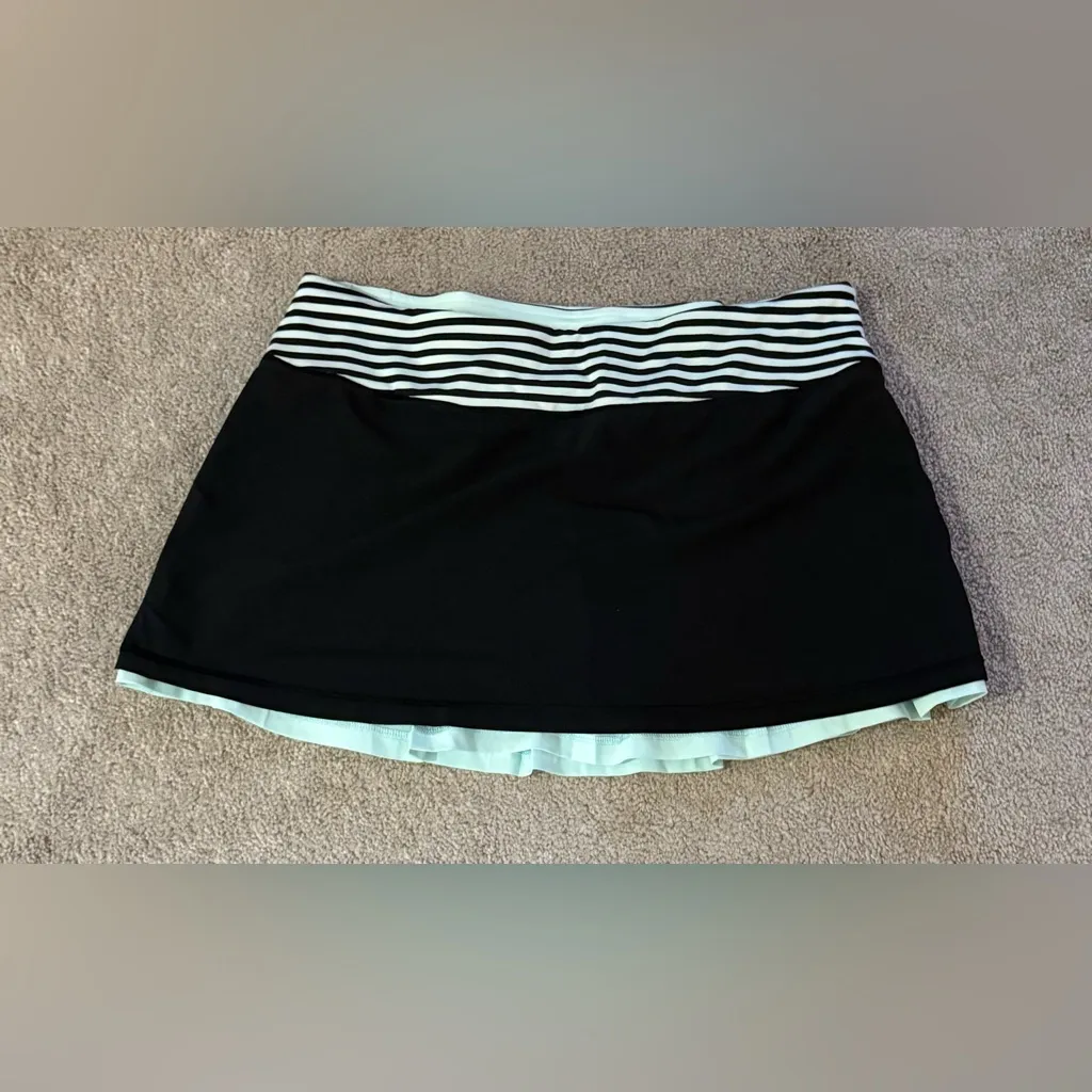 Rare Lululemon Speed Skirt Shorts Black/Mint Moment – 2013 Unicorn Size 10 - Image 12