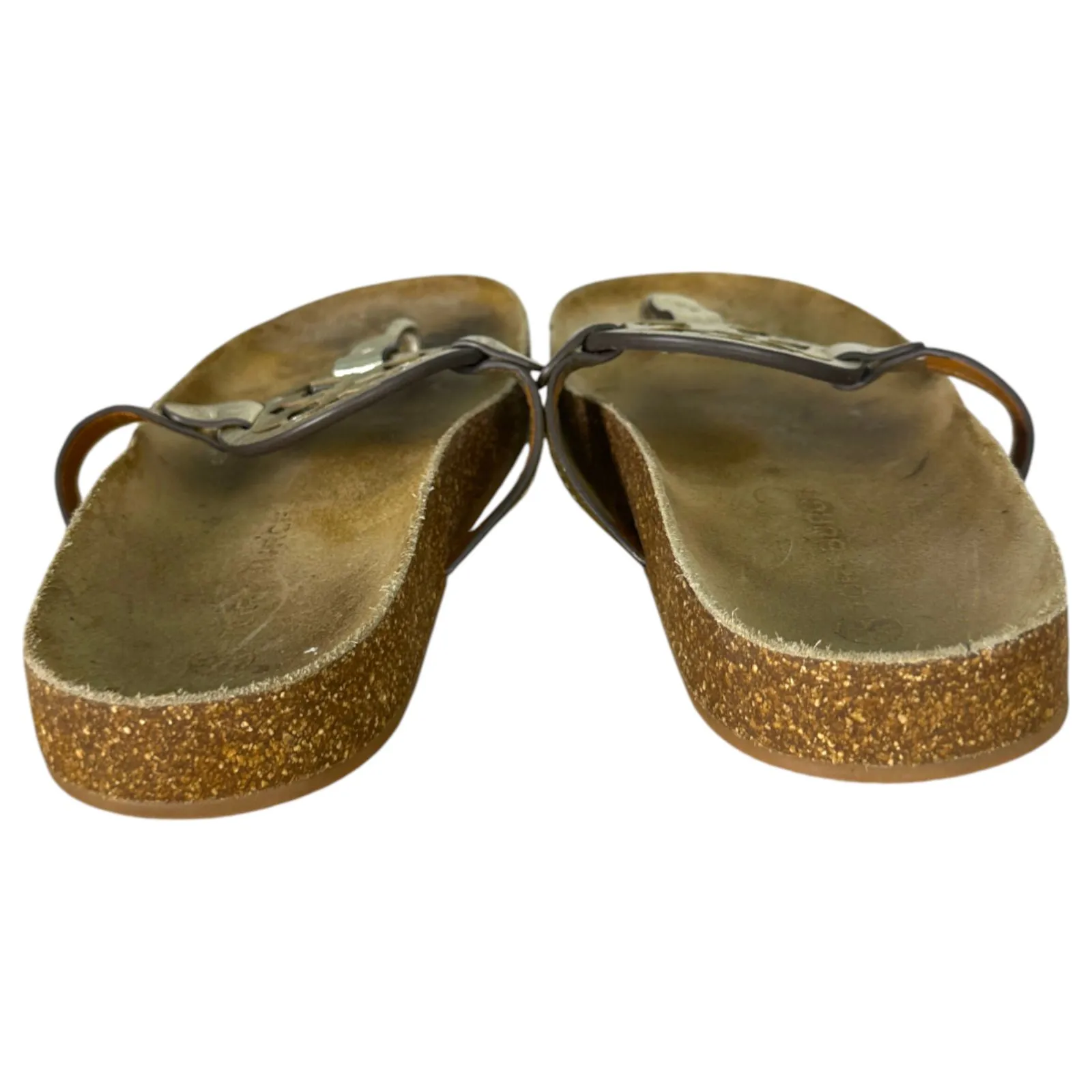 Tory Burch Miller Cloud Leather Thong Sandals Gold Size 9 - Image 3